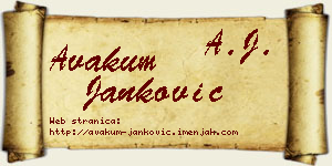 Avakum Janković vizit kartica
